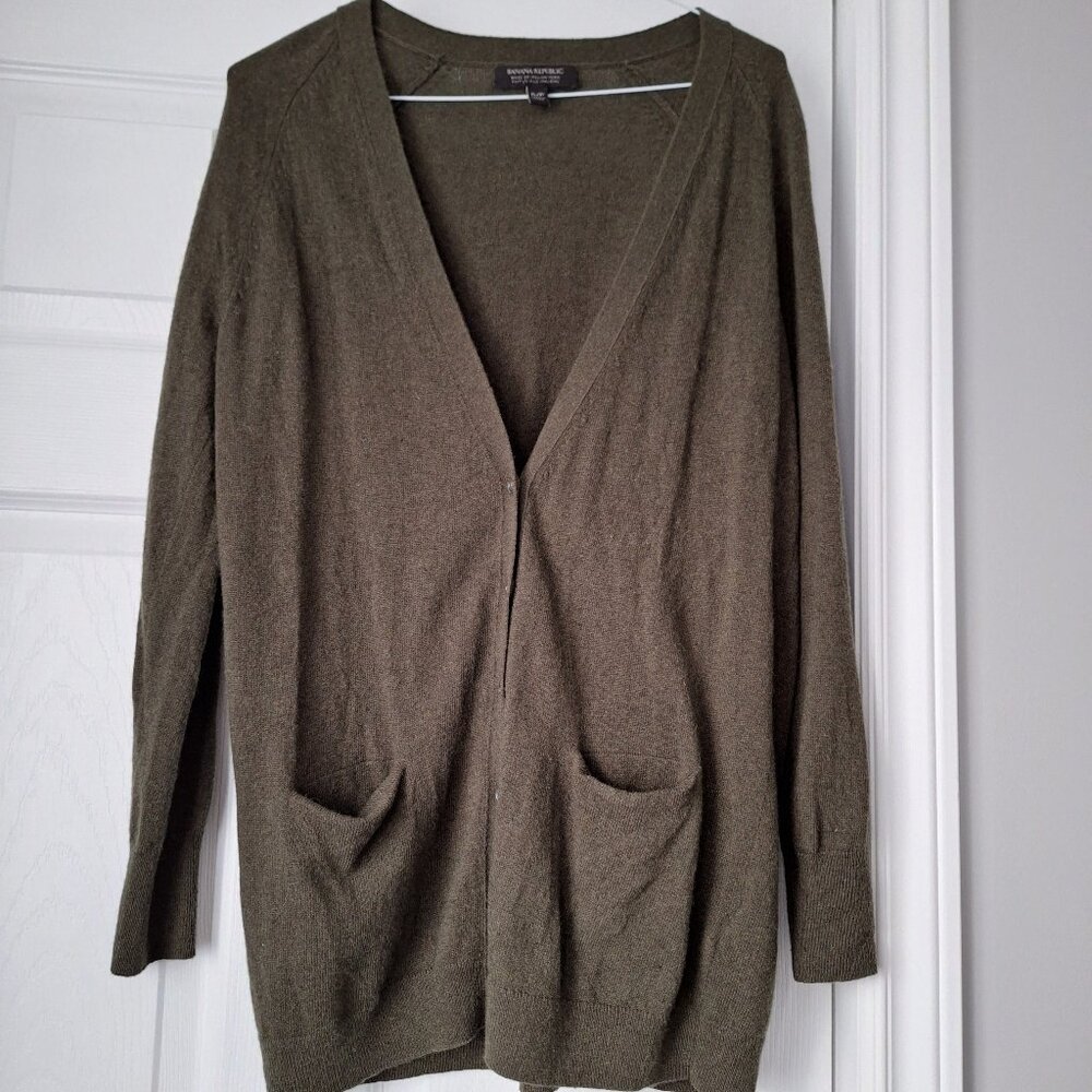 Banana Republic Merino Wool Cashmere Blend Italian Yarn Button Down Cardigan